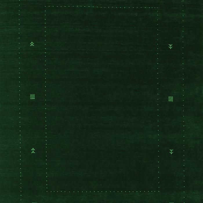 Serging Thickness of Machine Washable Abstract Green Contemporary Area Rugs, wshcon667grn