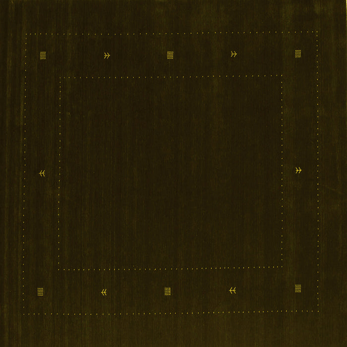 Square Abstract Yellow Contemporary Rug, con667yw