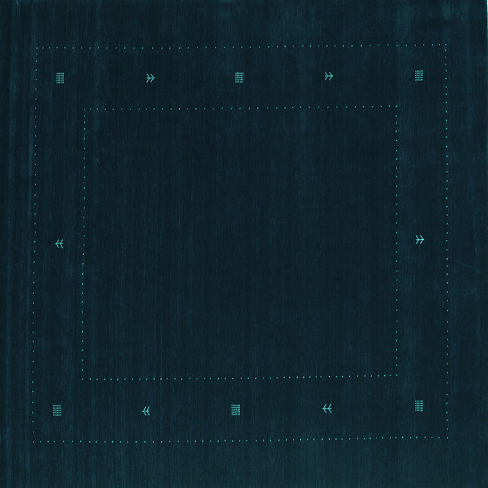 Square Abstract Turquoise Contemporary Rug, con667turq