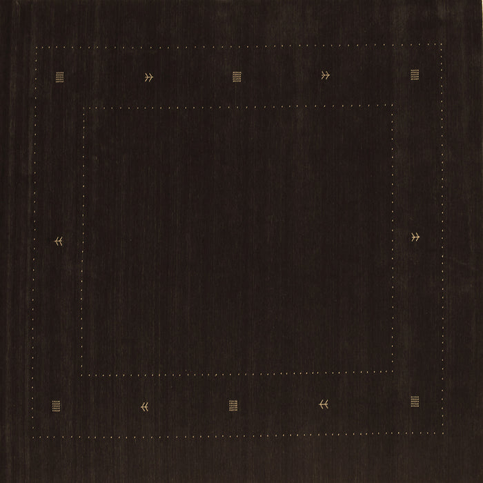 Square Machine Washable Abstract Brown Contemporary Rug, wshcon667brn