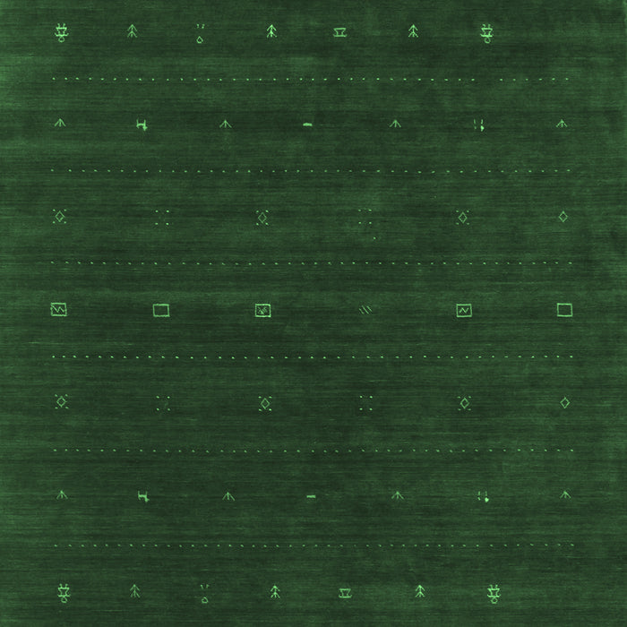 Machine Washable Abstract Emerald Green Contemporary Area Rugs, wshcon668emgrn