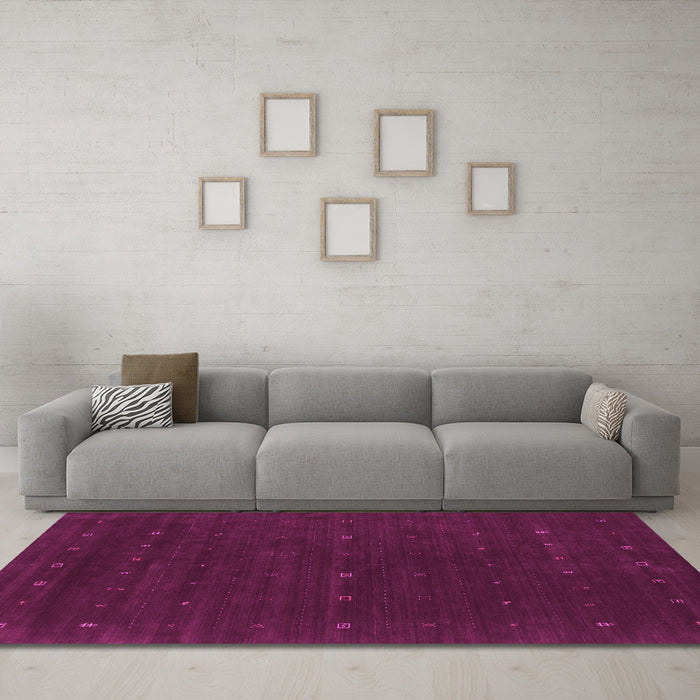 Machine Washable Abstract Pink Contemporary Rug in a Living Room, wshcon668pnk