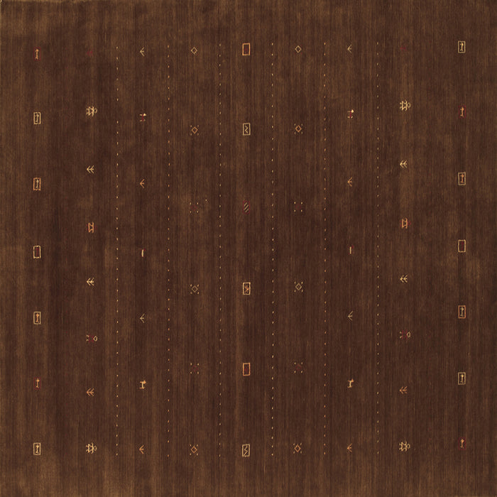 Square Machine Washable Abstract Brown Contemporary Rug, wshcon668brn