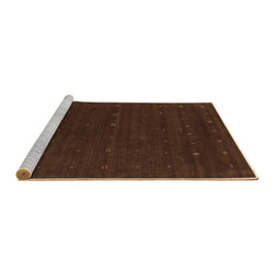 Sideview of Machine Washable Abstract Brown Contemporary Rug, wshcon668brn