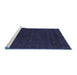 Sideview of Machine Washable Abstract Blue Contemporary Rug, wshcon668blu