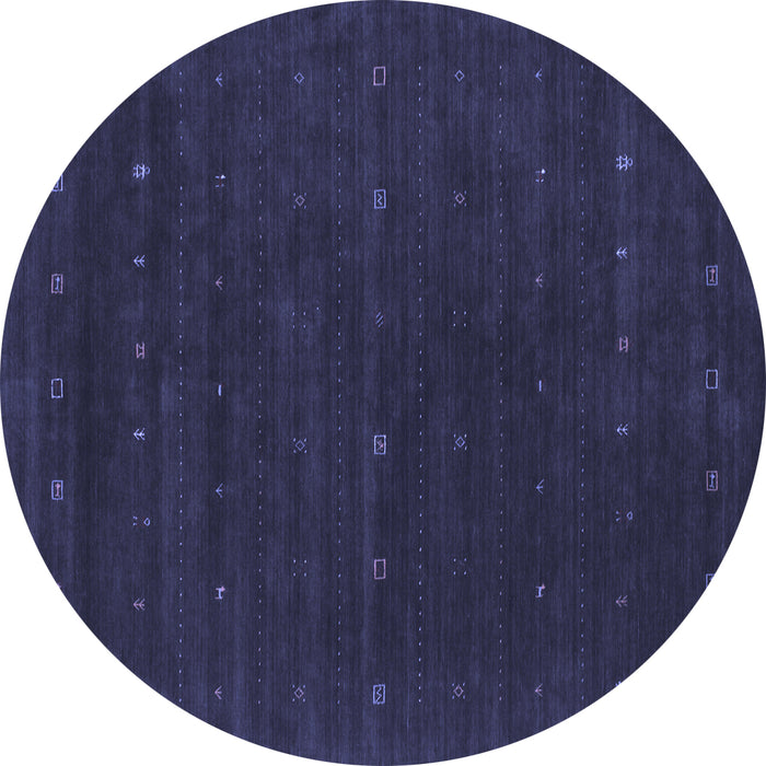 Round Abstract Blue Contemporary Rug, con668blu