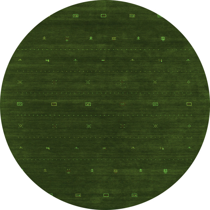 Square Abstract Green Contemporary Rug, con668grn