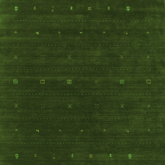Serging Thickness of Machine Washable Abstract Green Contemporary Area Rugs, wshcon668grn