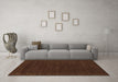 Machine Washable Abstract Brown Contemporary Rug in a Living Room,, wshcon668brn