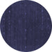 Round Machine Washable Abstract Blue Contemporary Rug, wshcon668blu