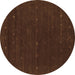 Round Abstract Brown Contemporary Rug, con668brn