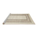 Serging Thickness of Machine Washable Contemporary Light French Beige Brown Rug, wshcon669