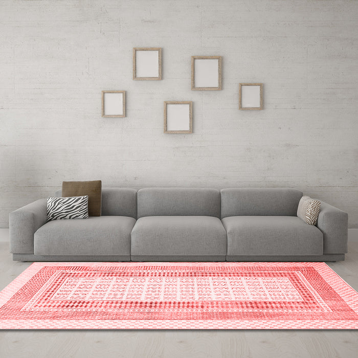 Country Red Washable Rugs