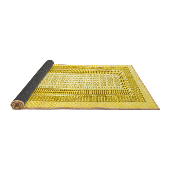 Sideview of Southwestern Yellow Country Rug, con669yw