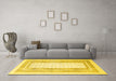 Machine Washable Southwestern Yellow Country Rug in a Living Room, wshcon669yw