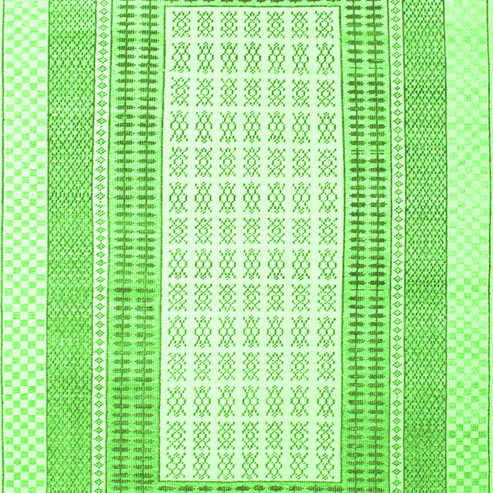 Serging Thickness of Machine Washable Southwestern Green Country Area Rugs, wshcon669grn