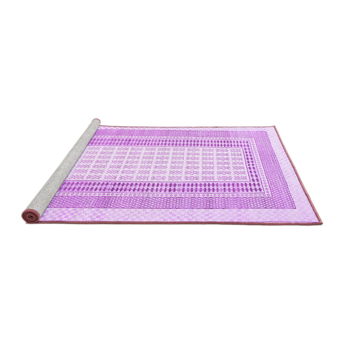 Sideview of Machine Washable Southwestern Purple Country Area Rugs, wshcon669pur