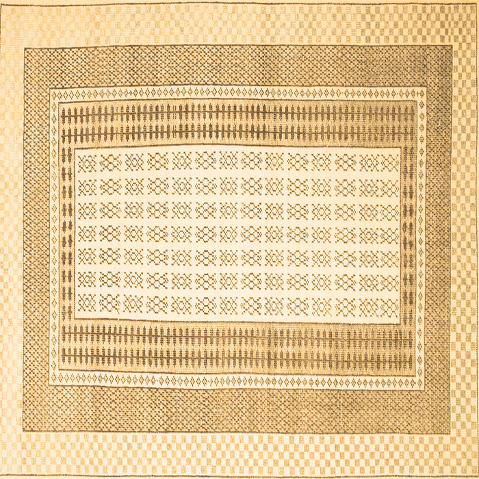 Square Machine Washable Southwestern Brown Country Rug, wshcon669brn
