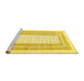 Sideview of Machine Washable Southwestern Yellow Country Rug, wshcon669yw