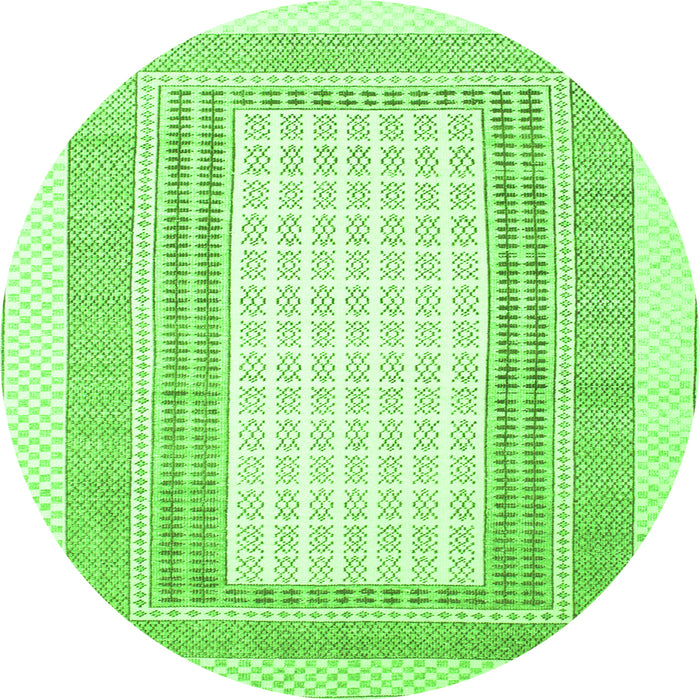 Square Southwestern Green Country Rug, con669grn