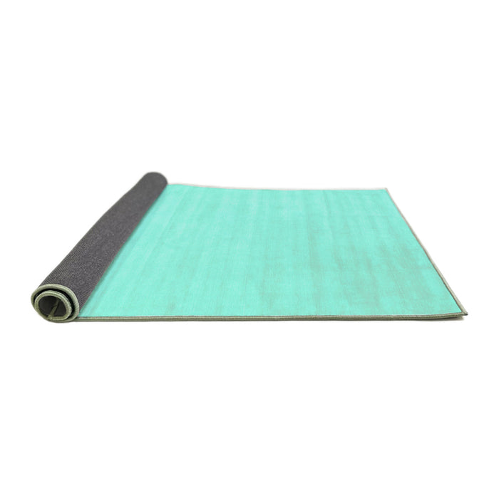 Sideview of Abstract Turquoise Contemporary Rug, con66turq