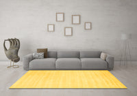 Machine Washable Abstract Yellow Contemporary Rug, wshcon66yw