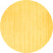 Round Machine Washable Abstract Yellow Contemporary Rug, wshcon66yw