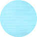 Round Machine Washable Abstract Light Blue Contemporary Rug, wshcon66lblu