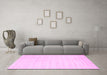 Machine Washable Abstract Pink Contemporary Rug in a Living Room, wshcon66pnk