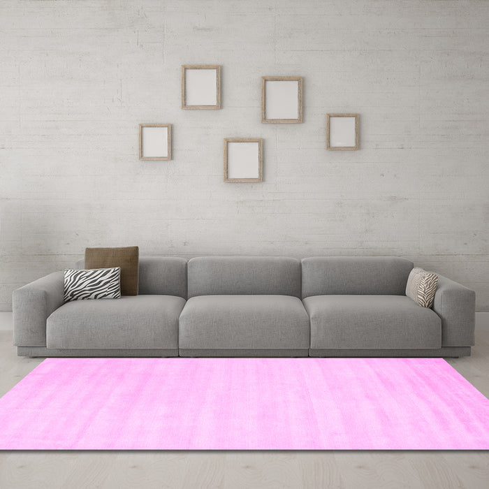 Machine Washable Abstract Pink Contemporary Rug in a Living Room, wshcon66pnk