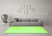 Machine Washable Abstract Green Contemporary Area Rugs in a Living Room,, wshcon66grn