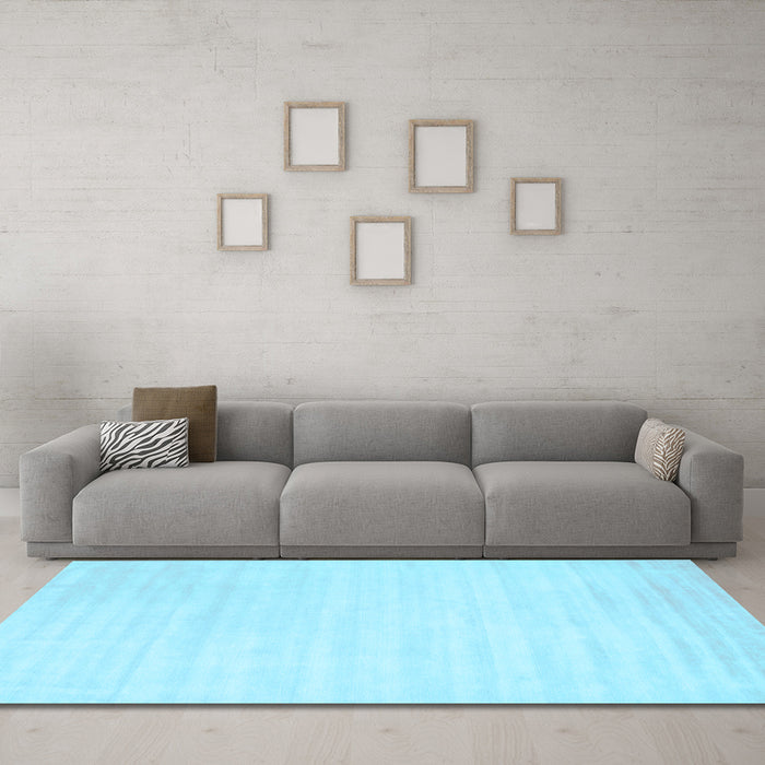 Machine Washable Abstract Light Blue Contemporary Rug in a Living Room, wshcon66lblu