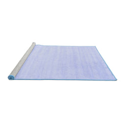 Sideview of Machine Washable Abstract Blue Contemporary Rug, wshcon66blu