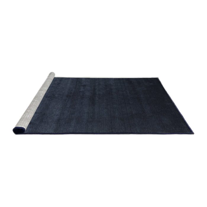 Serging Thickness of Machine Washable Contemporary Dark Blue Grey Blue Rug, wshcon67
