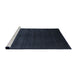 Serging Thickness of Machine Washable Contemporary Dark Blue Grey Blue Rug, wshcon67