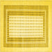 Square Abstract Yellow Contemporary Rug, con670yw