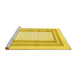 Sideview of Machine Washable Abstract Yellow Contemporary Rug, wshcon670yw