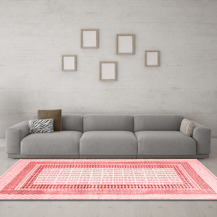 Contemporary Red Washable Rugs