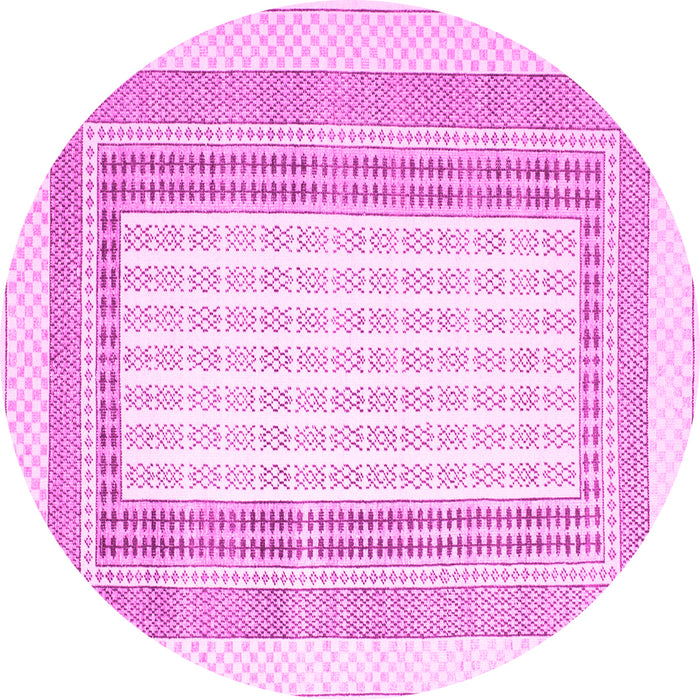 Round Abstract Pink Contemporary Rug, con670pnk