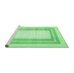 Sideview of Machine Washable Abstract Emerald Green Contemporary Area Rugs, wshcon670emgrn