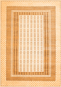 Abstract Orange Contemporary Rug, con670org