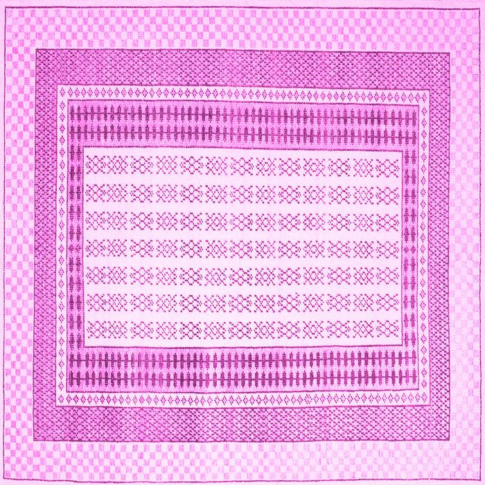Square Machine Washable Abstract Pink Contemporary Rug, wshcon670pnk