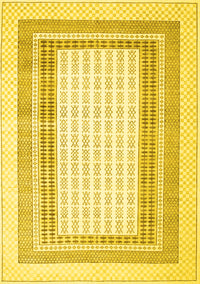 Abstract Yellow Contemporary Rug, con670yw