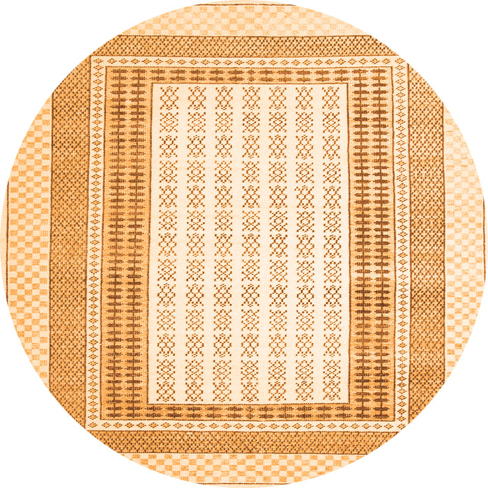 Square Abstract Orange Contemporary Rug, con670org