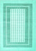 Machine Washable Abstract Turquoise Contemporary Area Rugs, wshcon670turq