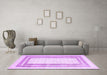 Machine Washable Abstract Purple Contemporary Area Rugs in a Living Room, wshcon670pur