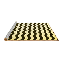 Sideview of Machine Washable Abstract Yellow Contemporary Rug, wshcon671yw