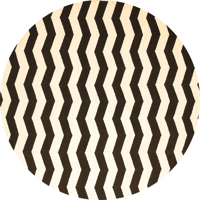 Round Machine Washable Abstract Brown Contemporary Rug, wshcon671brn