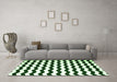 Machine Washable Abstract Green Contemporary Area Rugs in a Living Room,, wshcon671grn