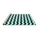Sideview of Machine Washable Abstract Turquoise Contemporary Area Rugs, wshcon671turq
